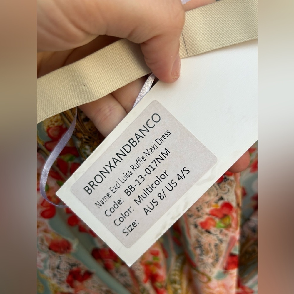 Bronx and Banco Luisa Ruffle Maxi Dress in Multicolor New with Tags! - Picture 6 of 12